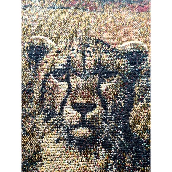 Vtg Mohawk Home Cheetah Tapestry Decorative Throw Pillow - Picture 2 of 9